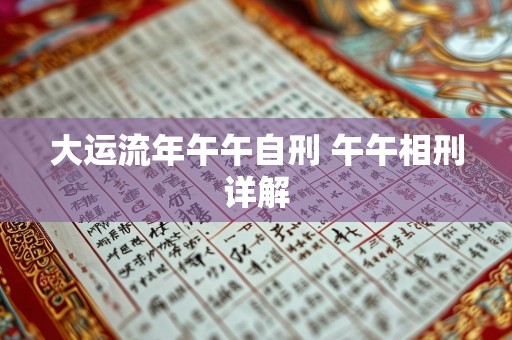 大运流年午午自刑 午午相刑详解