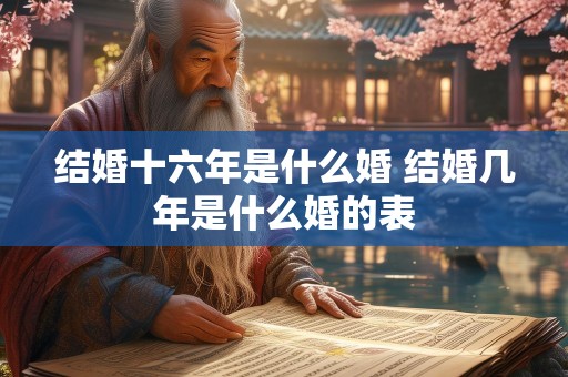 结婚十六年是什么婚 结婚几年是什么婚的表