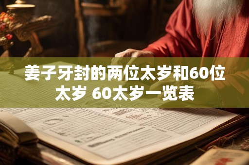 姜子牙封的两位太岁和60位太岁 60太岁一览表