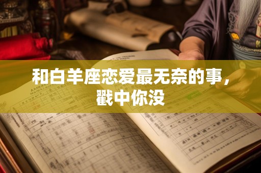 和白羊座恋爱最无奈的事，戳中你没