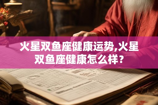 火星双鱼座健康运势,火星双鱼座健康怎么样？