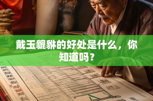 戴玉貔貅的好处是什么，你知道吗？