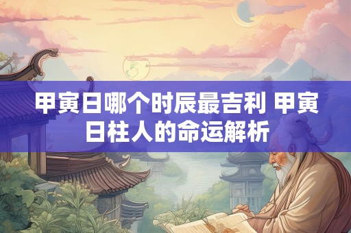 甲寅日哪个时辰最吉利 甲寅日柱人的命运解析