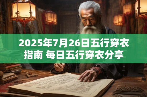 2025年7月26日五行穿衣指南 每日五行穿衣分享