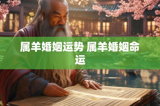 属羊婚姻运势 属羊婚姻命运