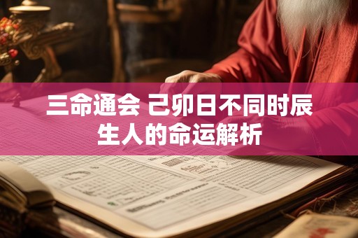 三命通会 己卯日不同时辰生人的命运解析