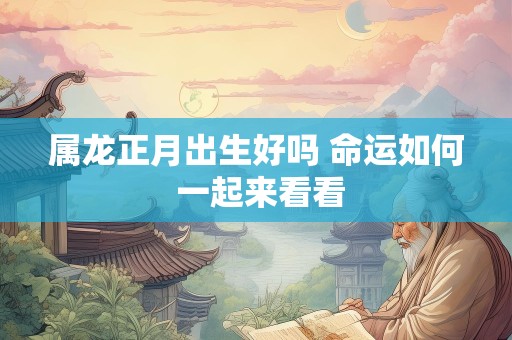 属龙正月出生好吗 命运如何 一起来看看