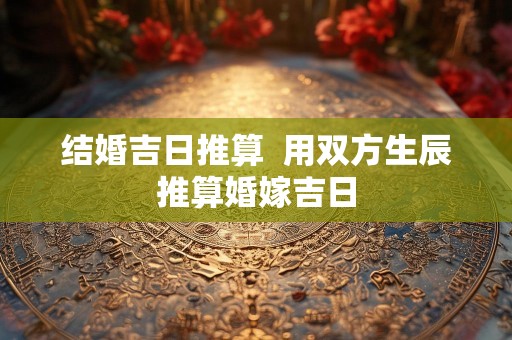 结婚吉日推算  用双方生辰推算婚嫁吉日