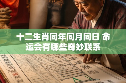 十二生肖同年同月同日 命运会有哪些奇妙联系