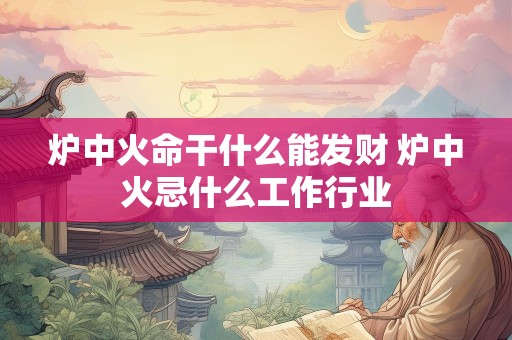 炉中火命干什么能发财 炉中火忌什么工作行业