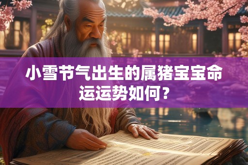 小雪节气出生的属猪宝宝命运运势如何？