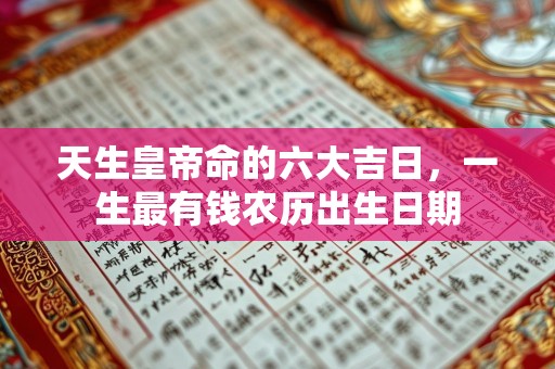 天生皇帝命的六大吉日，一生最有钱农历出生日期