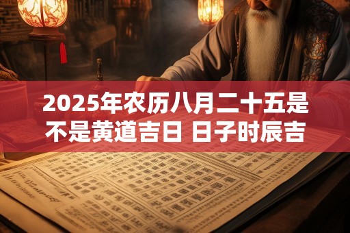 2025年农历八月二十五是不是黄道吉日 日子时辰吉凶