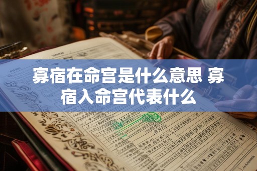 详细阅读:寡宿在命宫是什么意思 寡宿入命宫代表什么 寡宿在命宫是什么意思 寡宿入命宫代表什么
