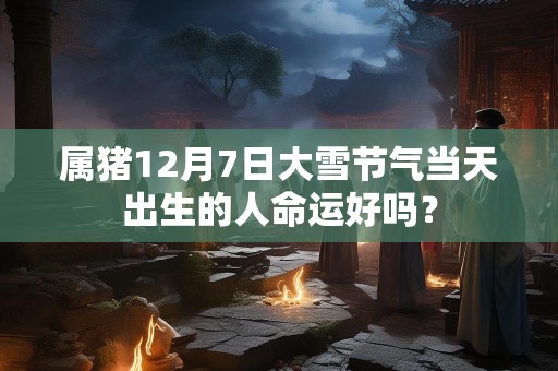 详细阅读:属猪12月7日大雪节气当天出生的人命运好吗? 属猪12月7日大雪节气当天出生的人命运好吗?