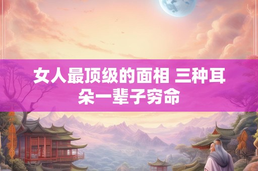 详细阅读:女人最顶级的面相 三种耳朵一辈子穷命 女人最顶级的面相 三种耳朵一辈子穷命