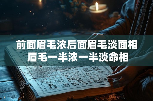 前面眉毛浓后面眉毛淡面相 眉毛一半浓一半淡命相