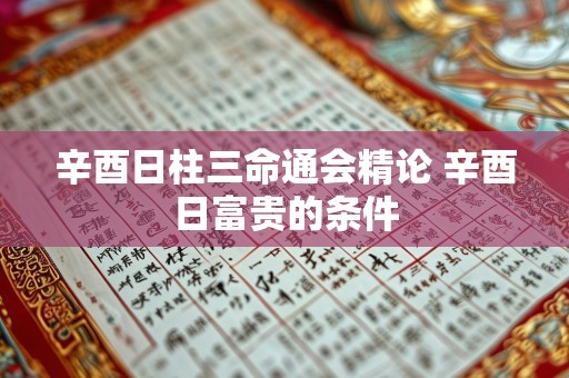 辛酉日柱三命通会精论 辛酉日富贵的条件