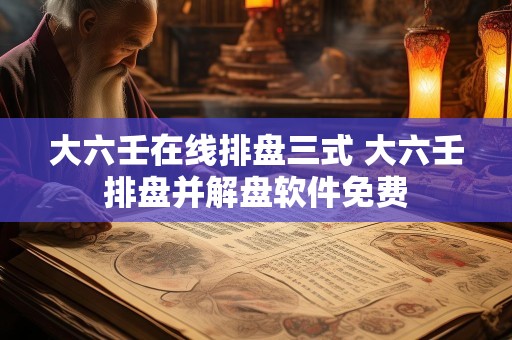 大六壬在线排盘三式 大六壬排盘并解盘软件免费