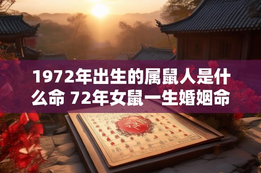 1972年出生的属鼠人是什么命 72年女鼠一生婚姻命运
