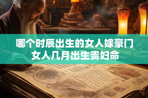 哪个时辰出生的女人嫁豪门 女人几月出生贵妇命