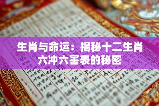 生肖与命运：揭秘十二生肖六冲六害表的秘密