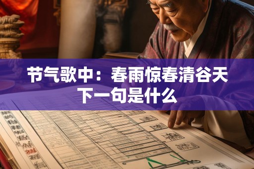 节气歌中：春雨惊春清谷天下一句是什么