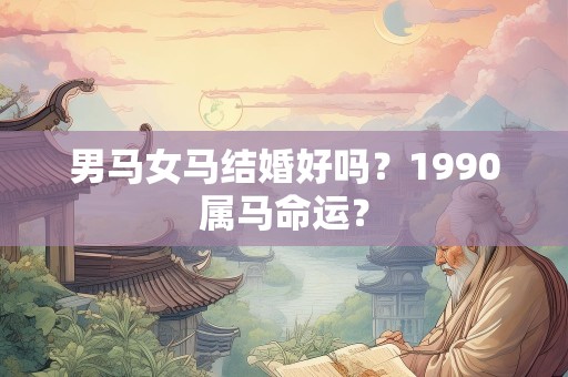 男马女马结婚好吗？1990属马命运？