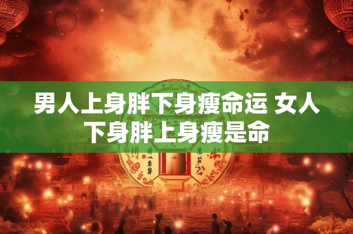 男人上身胖下身瘦命运 女人下身胖上身瘦是命