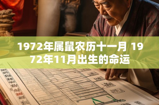 1972年属鼠农历十一月 1972年11月出生的命运
