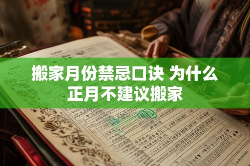 搬家月份禁忌口诀 为什么正月不建议搬家
