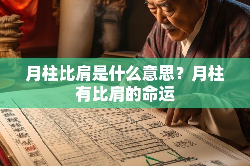 月柱比肩是什么意思？月柱有比肩的命运