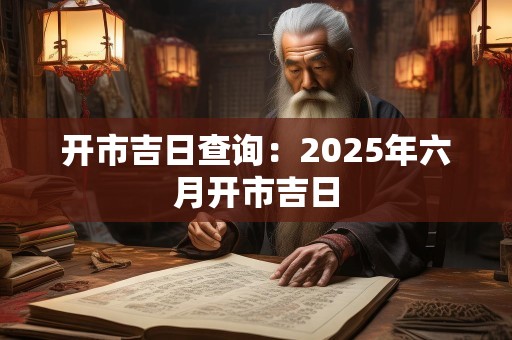 开市吉日查询：2025年六月开市吉日