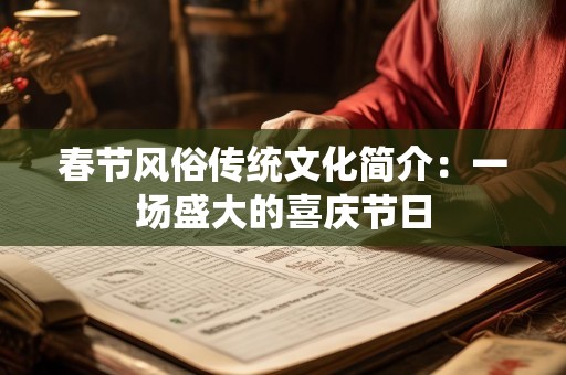 春节风俗传统文化简介：一场盛大的喜庆节日