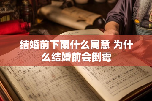 结婚前下雨什么寓意 为什么结婚前会倒霉