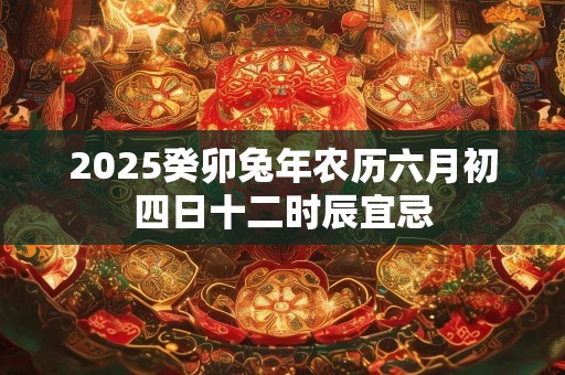 2025癸卯兔年农历六月初四日十二时辰宜忌