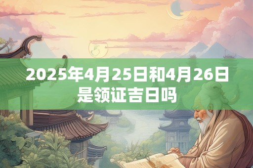 2025年4月25日和4月26日是领证吉日吗
