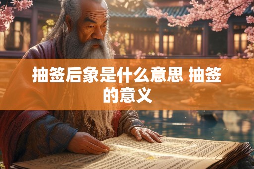 抽签后象是什么意思 抽签的意义