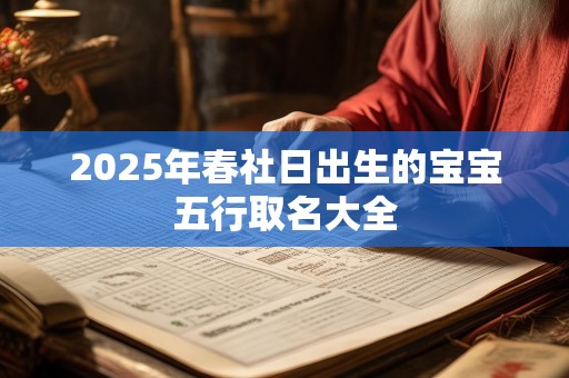 2025年春社日出生的宝宝五行取名大全