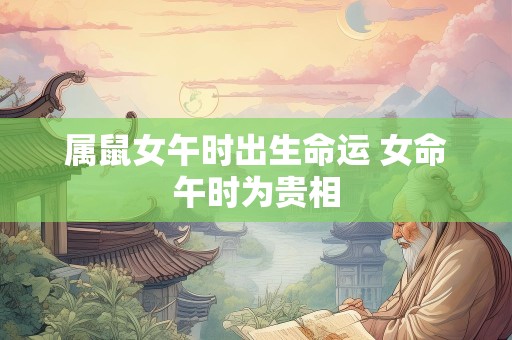 属鼠女午时出生命运 女命午时为贵相