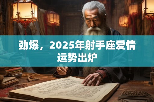 劲爆，2025年射手座爱情运势出炉
