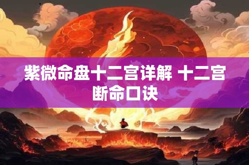 紫微命盘十二宫详解 十二宫断命口诀