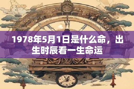 1978年5月1日是什么命，出生时辰看一生命运
