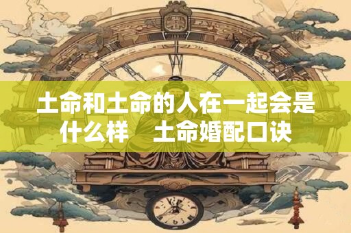 土命和土命的人在一起会是什么样　土命婚配口诀