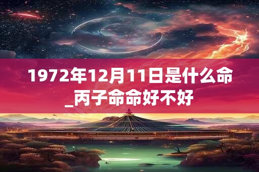 1972年12月11日是什么命_丙子命命好不好