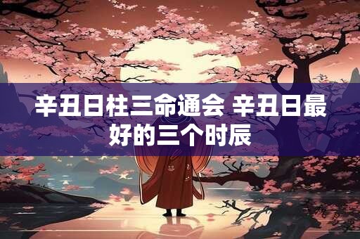 辛丑日柱三命通会 辛丑日最好的三个时辰