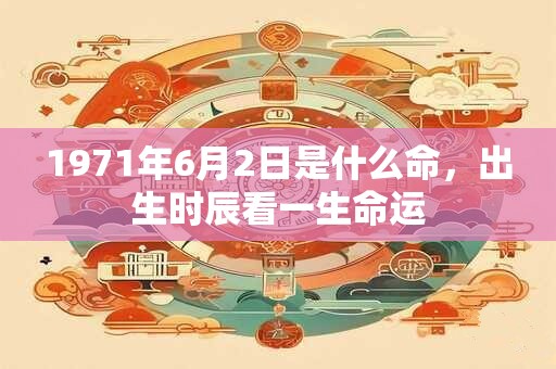 1971年6月2日是什么命，出生时辰看一生命运
