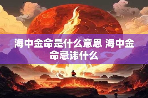 海中金命是什么意思 海中金命忌讳什么