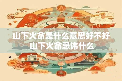 山下火命是什么意思好不好 山下火命忌讳什么