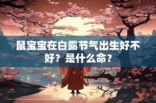 鼠宝宝在白露节气出生好不好？是什么命？